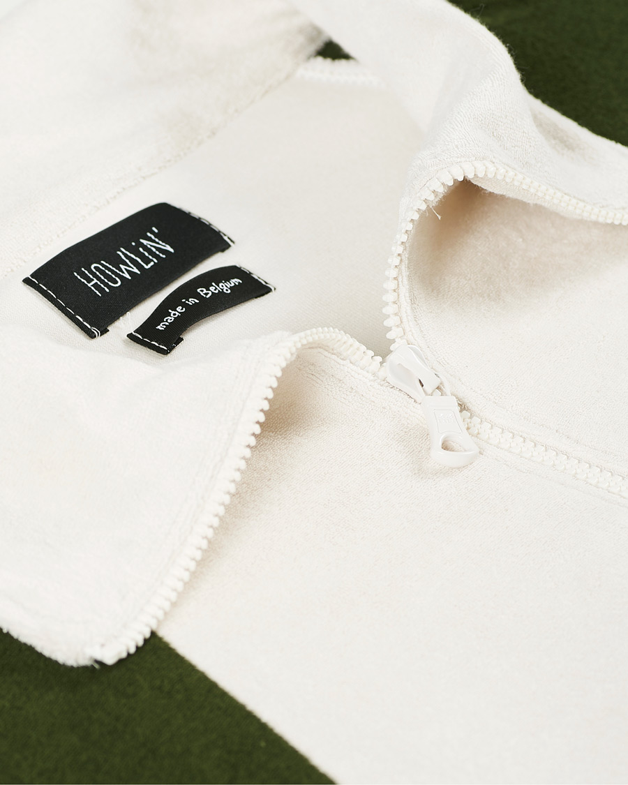 Herren | Pullover | Howlin' | Long Sleeve Terry Zip Sweat Dark Green