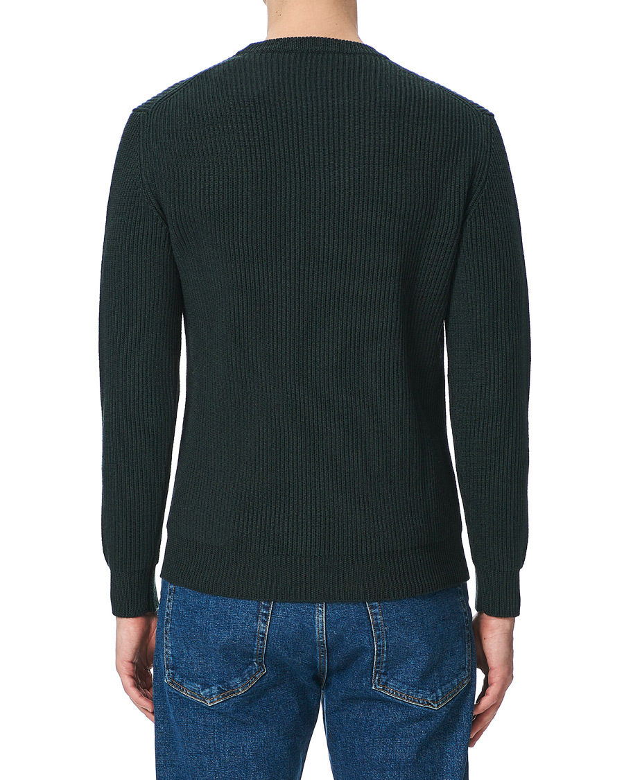 Herren | Pullover | Altea | Rib Stitch Crew Neck Dark Green