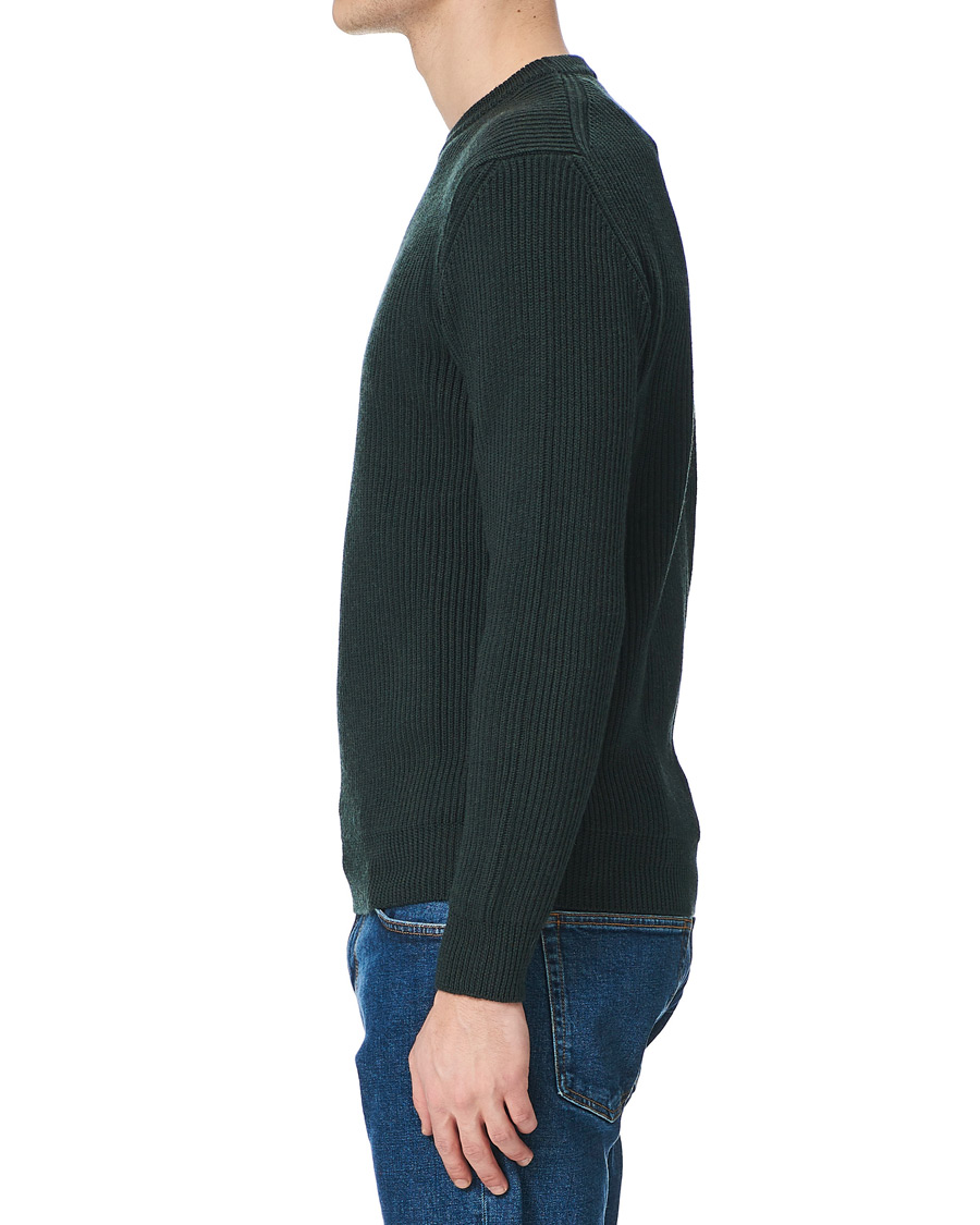 Herren | Pullover | Altea | Rib Stitch Crew Neck Dark Green