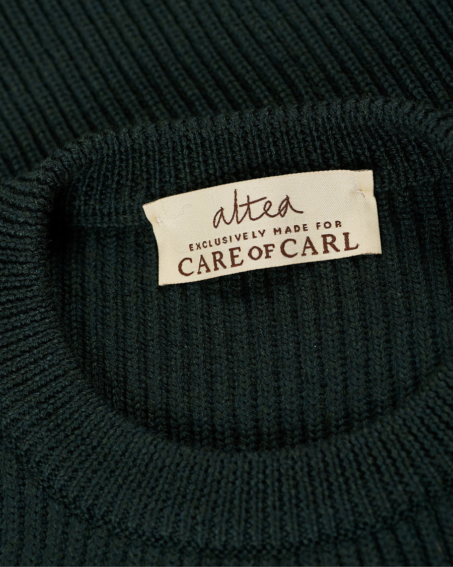 Herren | Pullover | Altea | Rib Stitch Crew Neck Dark Green
