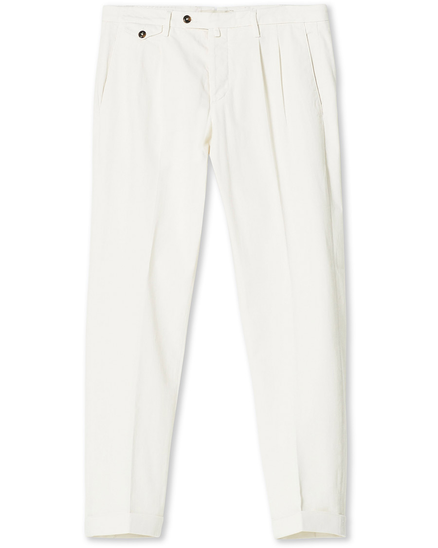 Herren | Hosen | Briglia 1949 | Easy Fit Pleated Cotton Chinos Cream