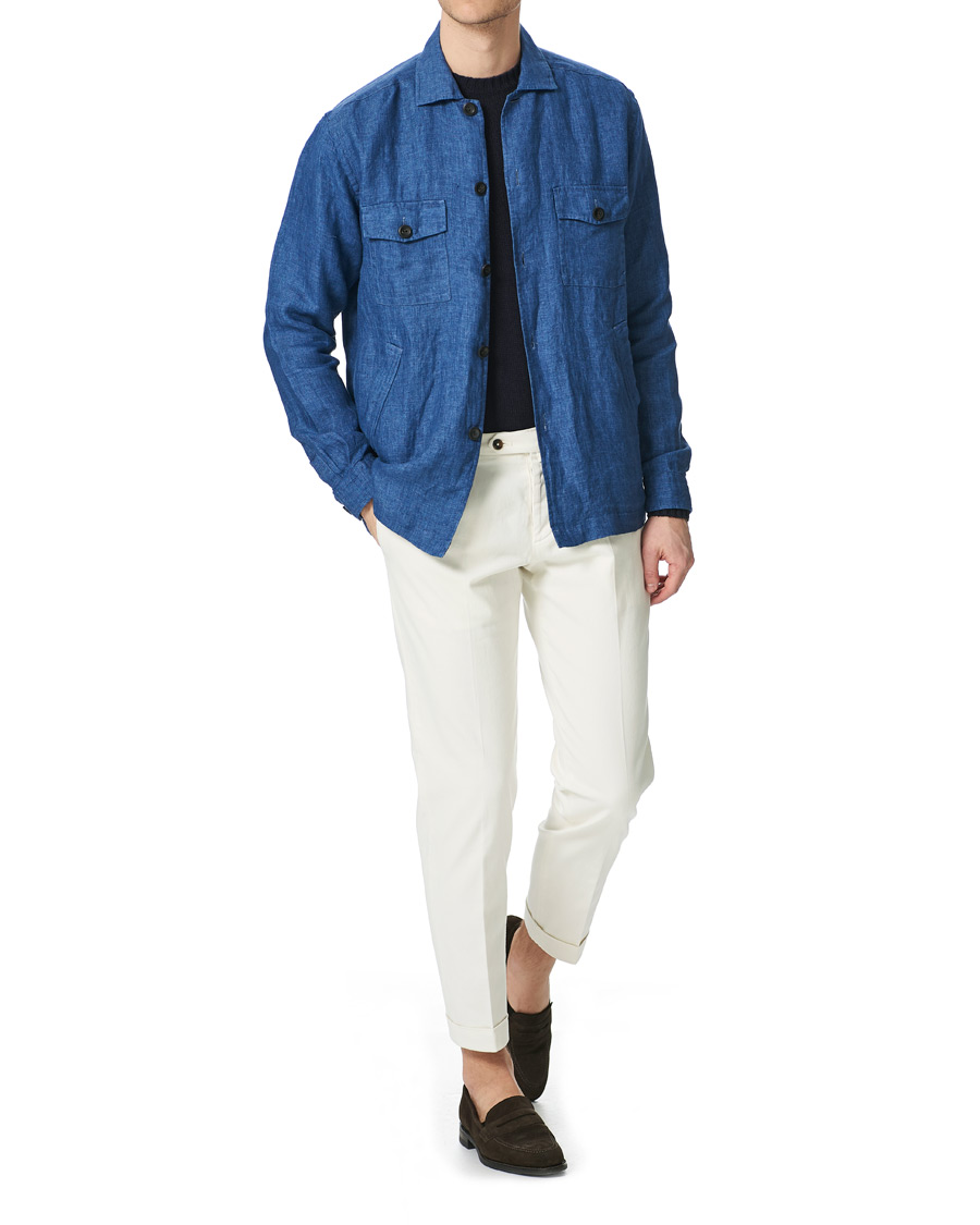 Herren | Hosen | Briglia 1949 | Easy Fit Pleated Cotton Chinos Cream