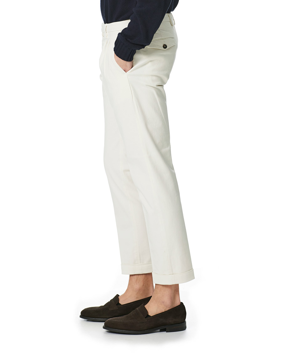 Herren | Hosen | Briglia 1949 | Easy Fit Pleated Cotton Chinos Cream