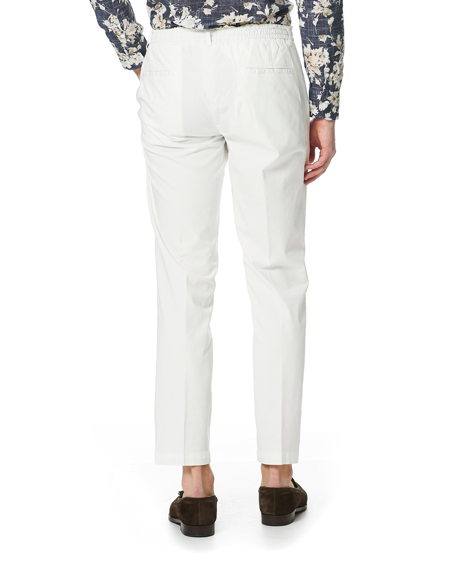 Herren | Hosen | Briglia 1949 | Drawstring Easy Fit Cotton/Tencel Trousers Off White