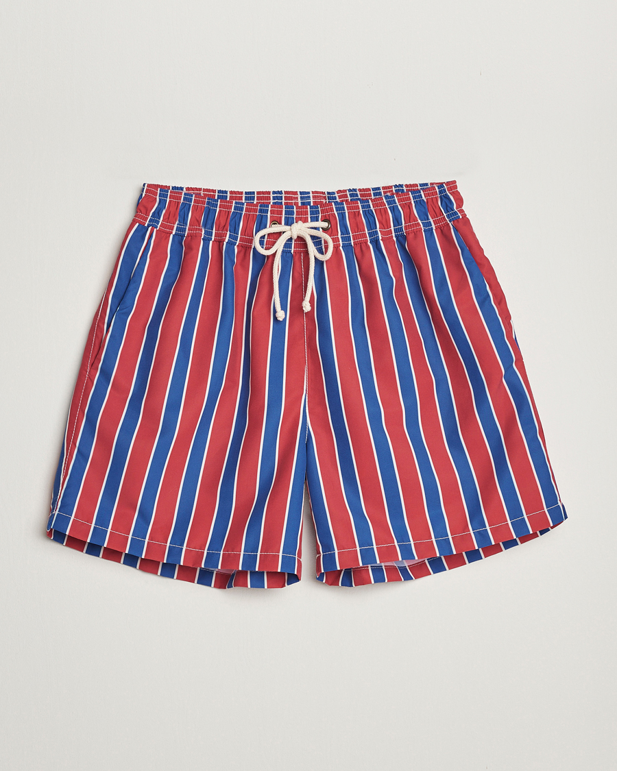 Herren | Badehosen | Ripa Ripa | Monterosso Striped Swimshorts Red/Blue