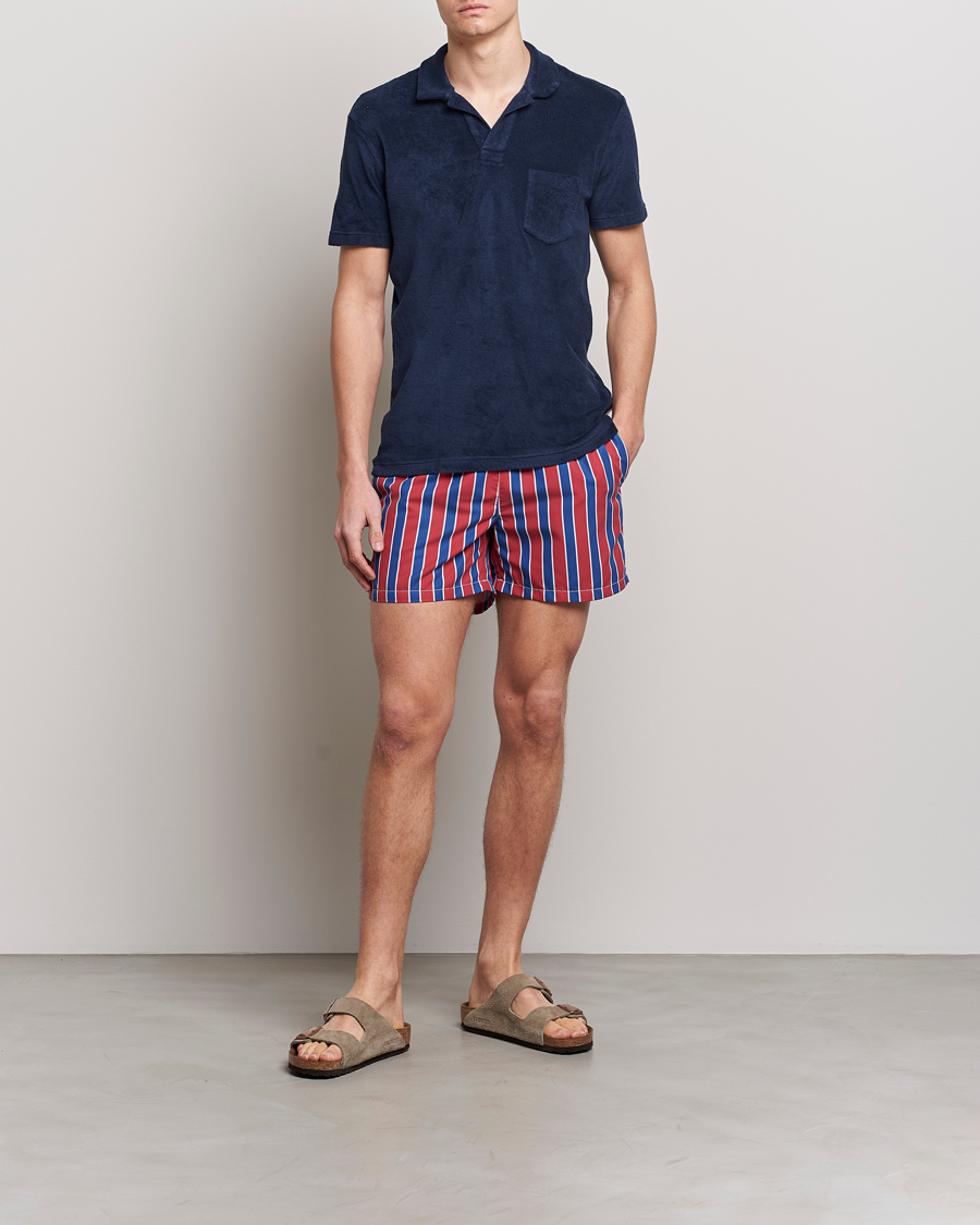Herren | Badehosen | Ripa Ripa | Monterosso Striped Swimshorts Red/Blue