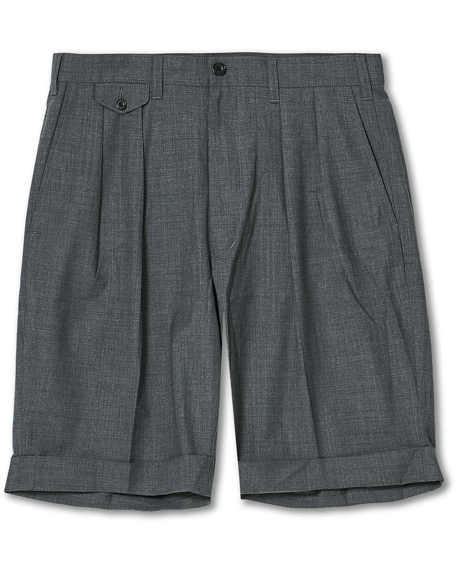 Herren | Shorts | BEAMS PLUS | Pleated Wool Shorts Grey