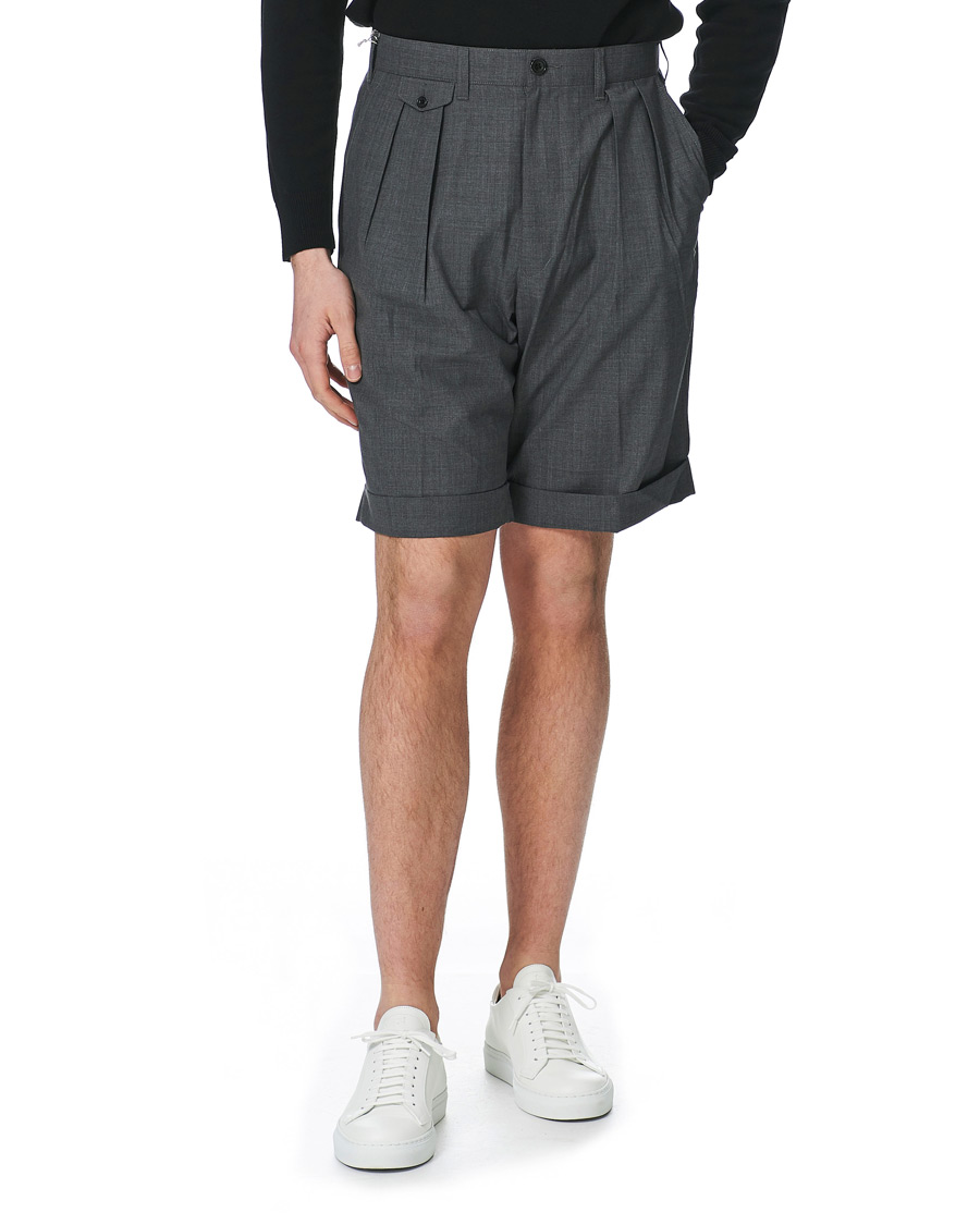 Herren | Shorts | BEAMS PLUS | Pleated Wool Shorts Grey