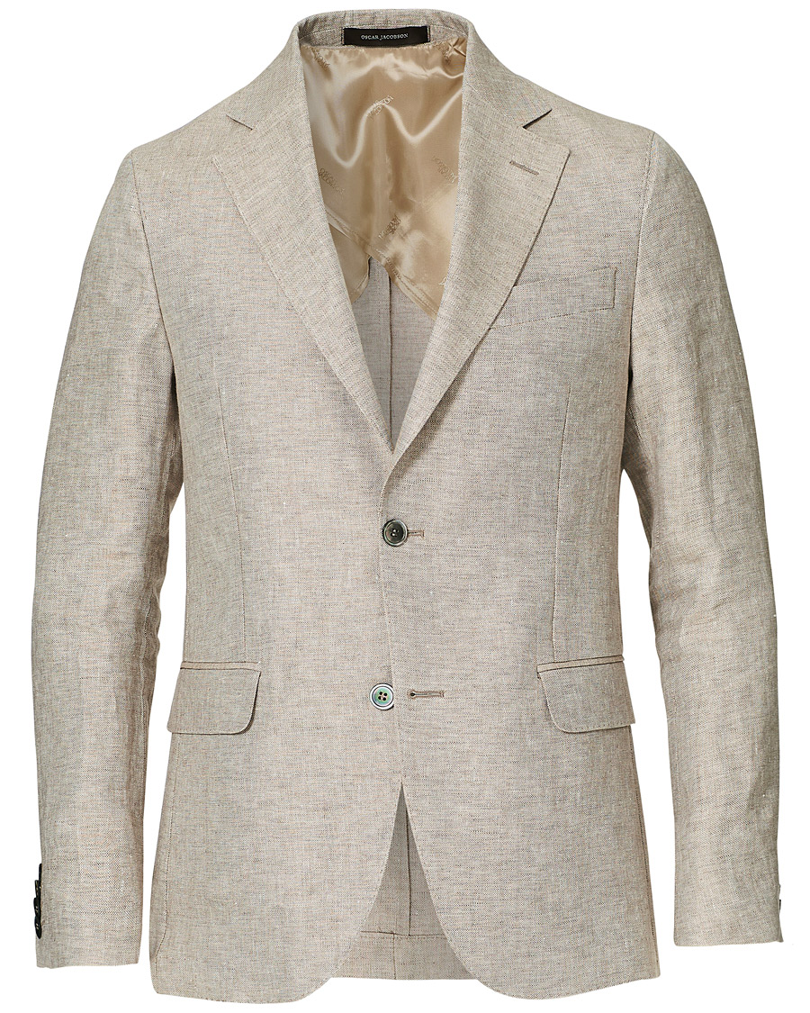 Herren | Sakkos | Oscar Jacobson | Egel Linen Blazer Beige