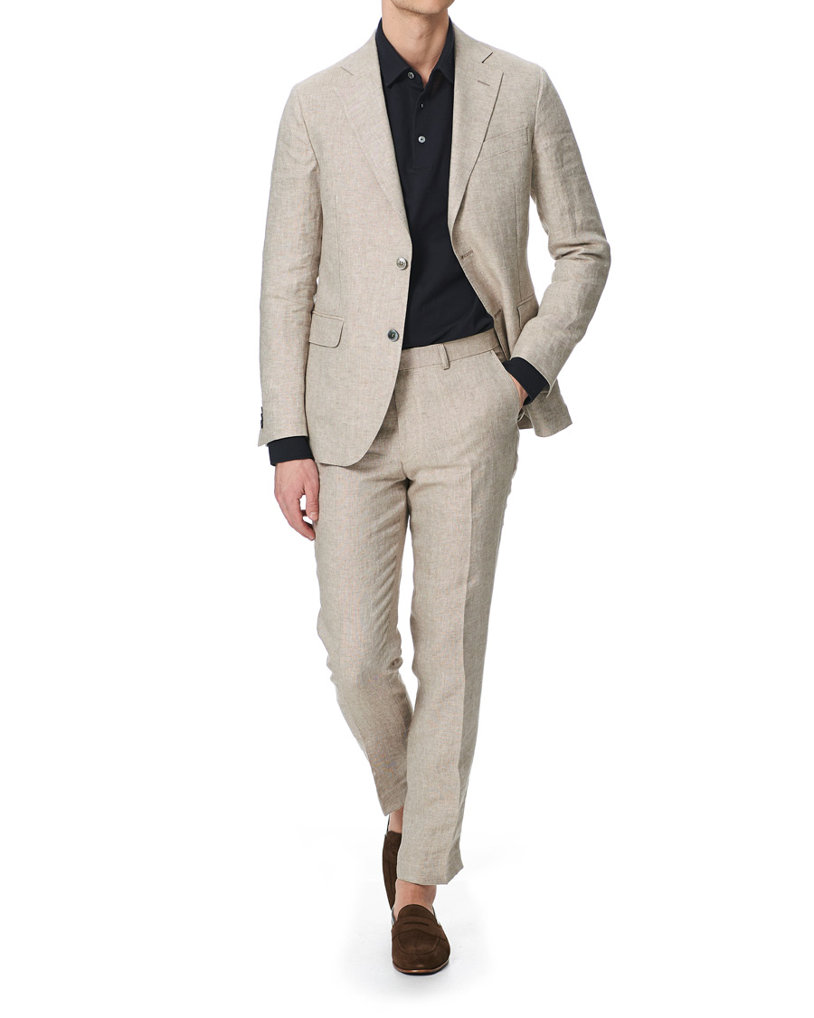 Herren | Sakkos | Oscar Jacobson | Egel Linen Blazer Beige