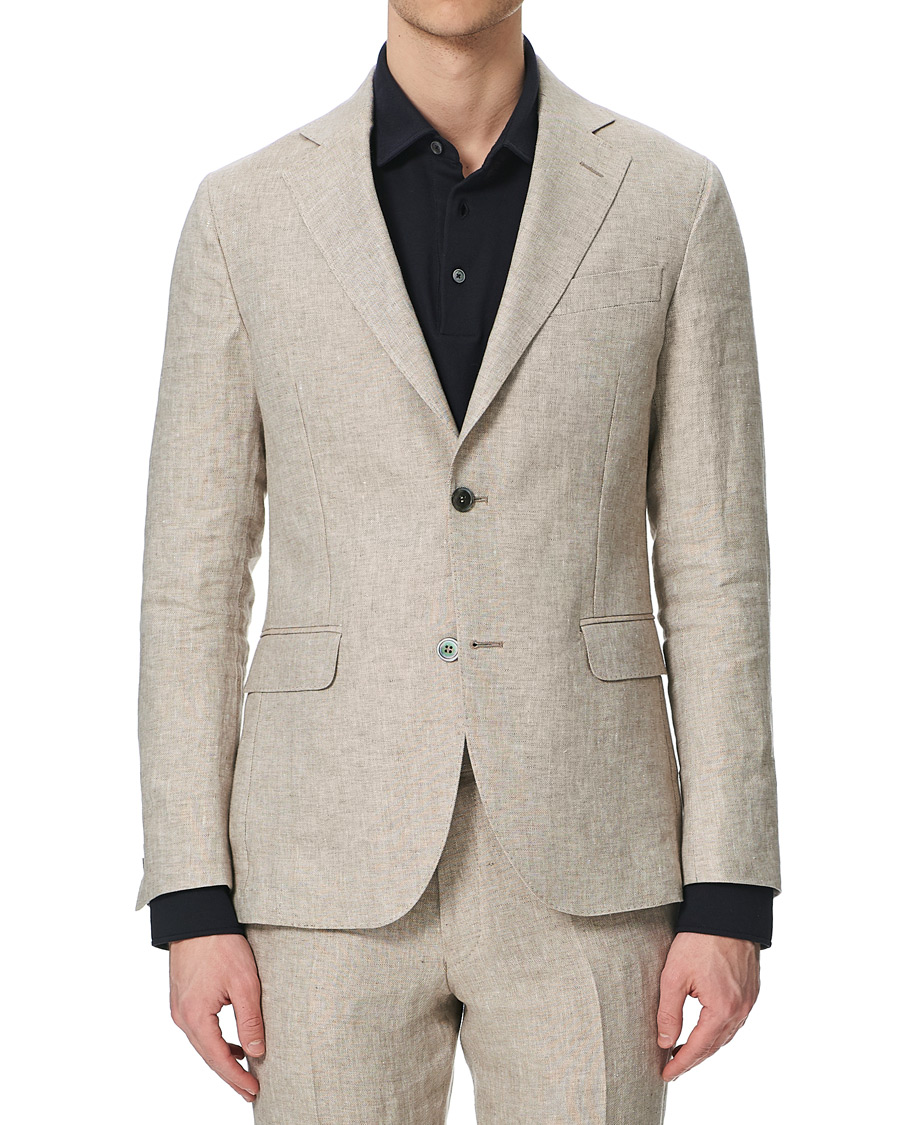 Herren | Sakkos | Oscar Jacobson | Egel Linen Blazer Beige