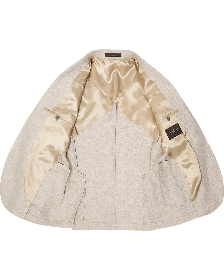 Herren | Sakkos | Oscar Jacobson | Egel Linen Blazer Beige