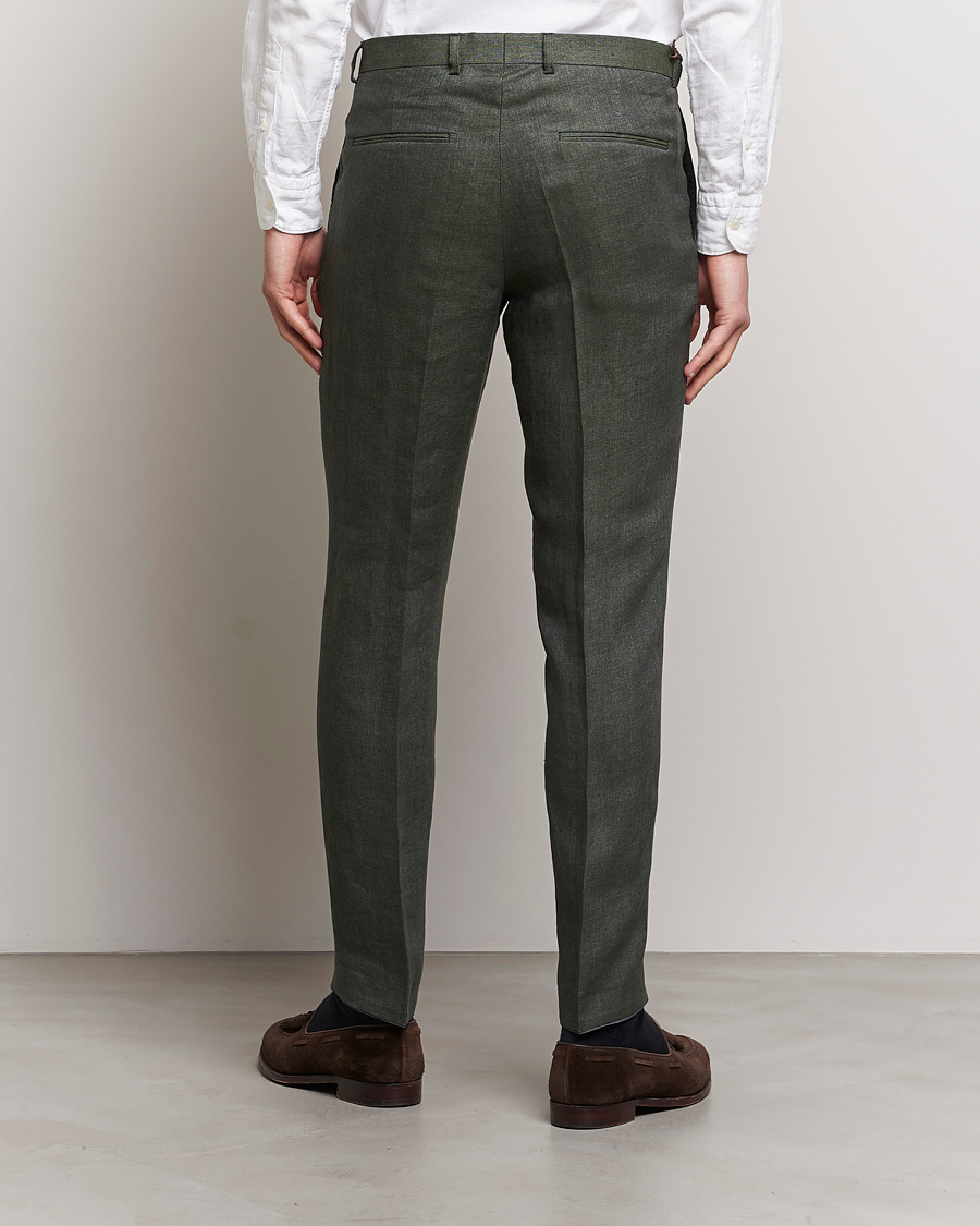 Herren | Hosen | Oscar Jacobson | Denz Linen Trousers Green