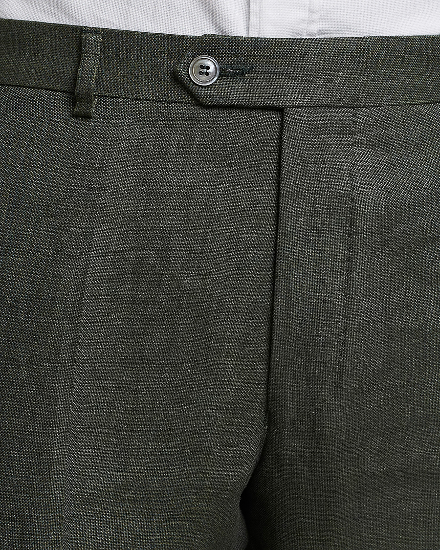 Herren | Hosen | Oscar Jacobson | Denz Linen Trousers Green