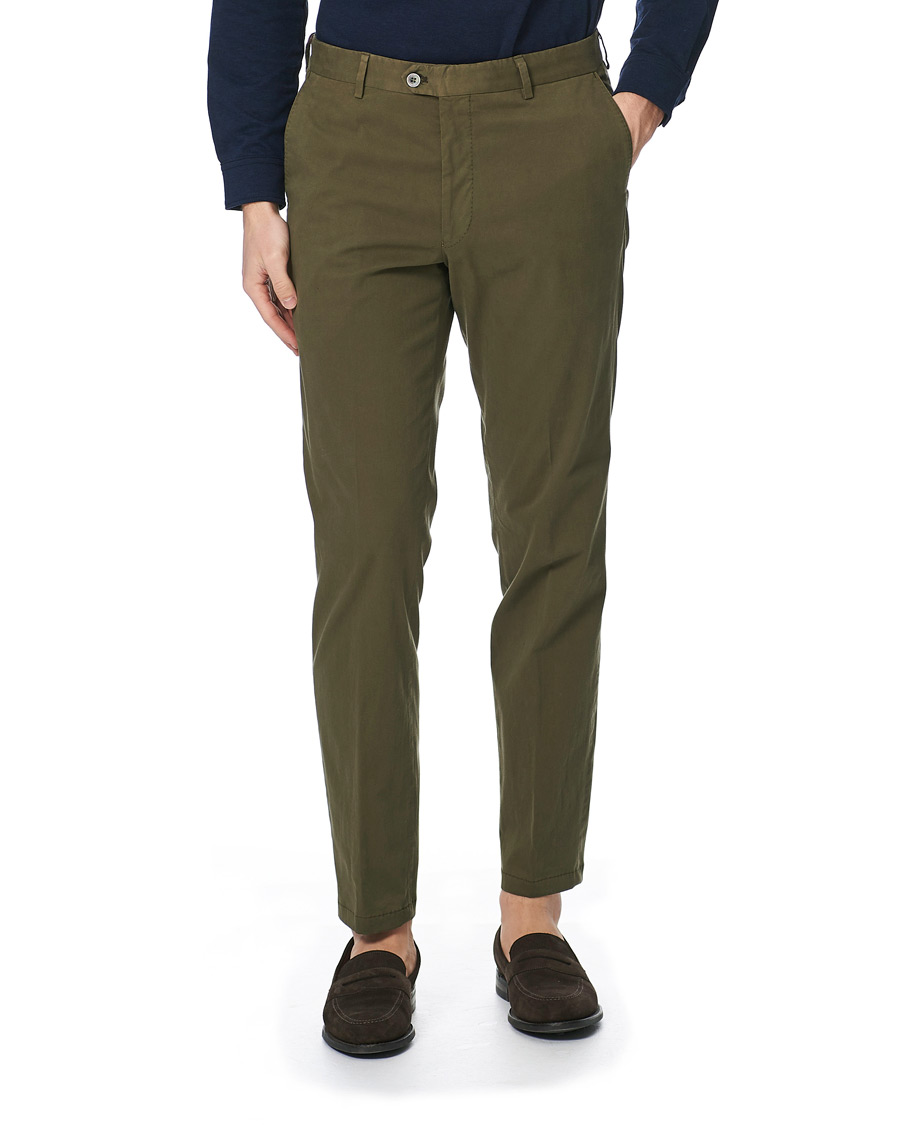 Herren | Hosen | Oscar Jacobson | Denz Cotton Trousers Olive