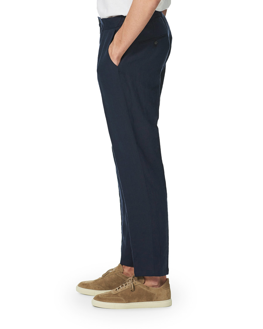 Herren | Hosen | Oscar Jacobson | Nicola Linen Trousers Navy