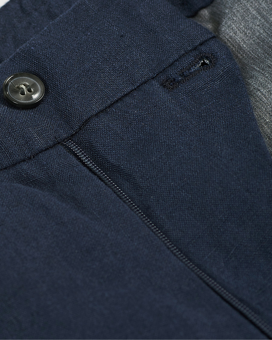 Herren | Hosen | Oscar Jacobson | Nicola Linen Trousers Navy