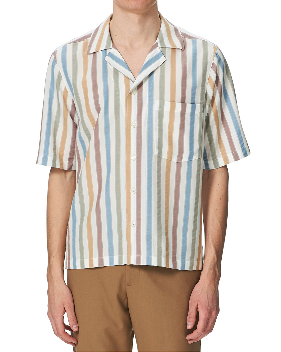 Herren | Hemden | Oscar Jacobson | Hilmer Short Sleeve Striped Resort Shirt Multi