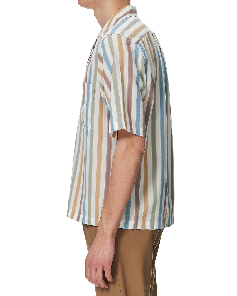 Herren | Hemden | Oscar Jacobson | Hilmer Short Sleeve Striped Resort Shirt Multi