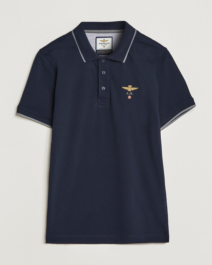 Herren | Aeronautica Militare | Aeronautica Militare | Garment Dyed Cotton Polo Navy