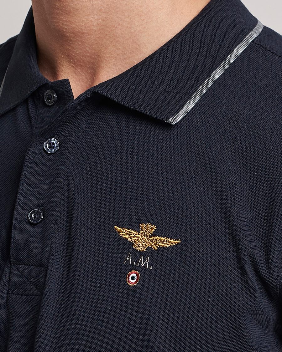 Herren | Poloshirt | Aeronautica Militare | Garment Dyed Cotton Polo Navy