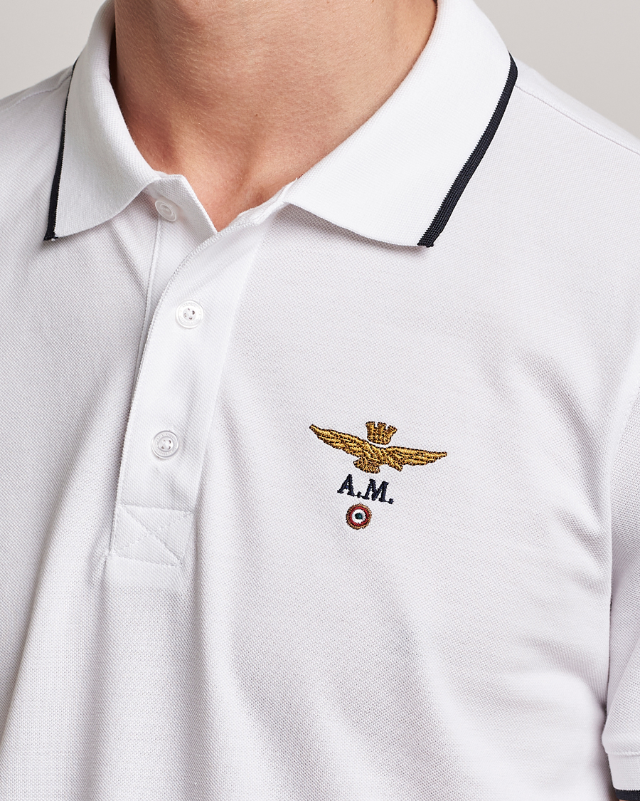 Herren | Poloshirts | Aeronautica Militare | Garment Dyed Cotton Polo Off White