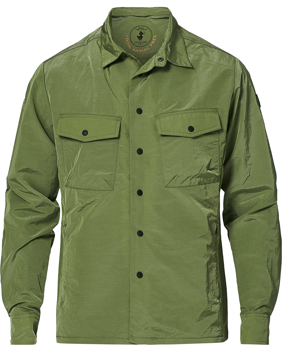 Herren | Hemden | Save The Duck | Elton Crinkle Nylon Shirt Jacket Cactus Green