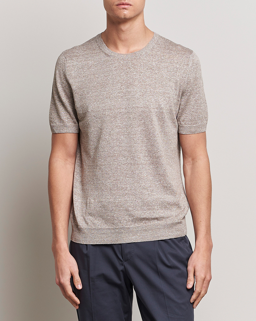 Herren | Gran Sasso | Gran Sasso | Cotton/Linen Knitted Tee Beige