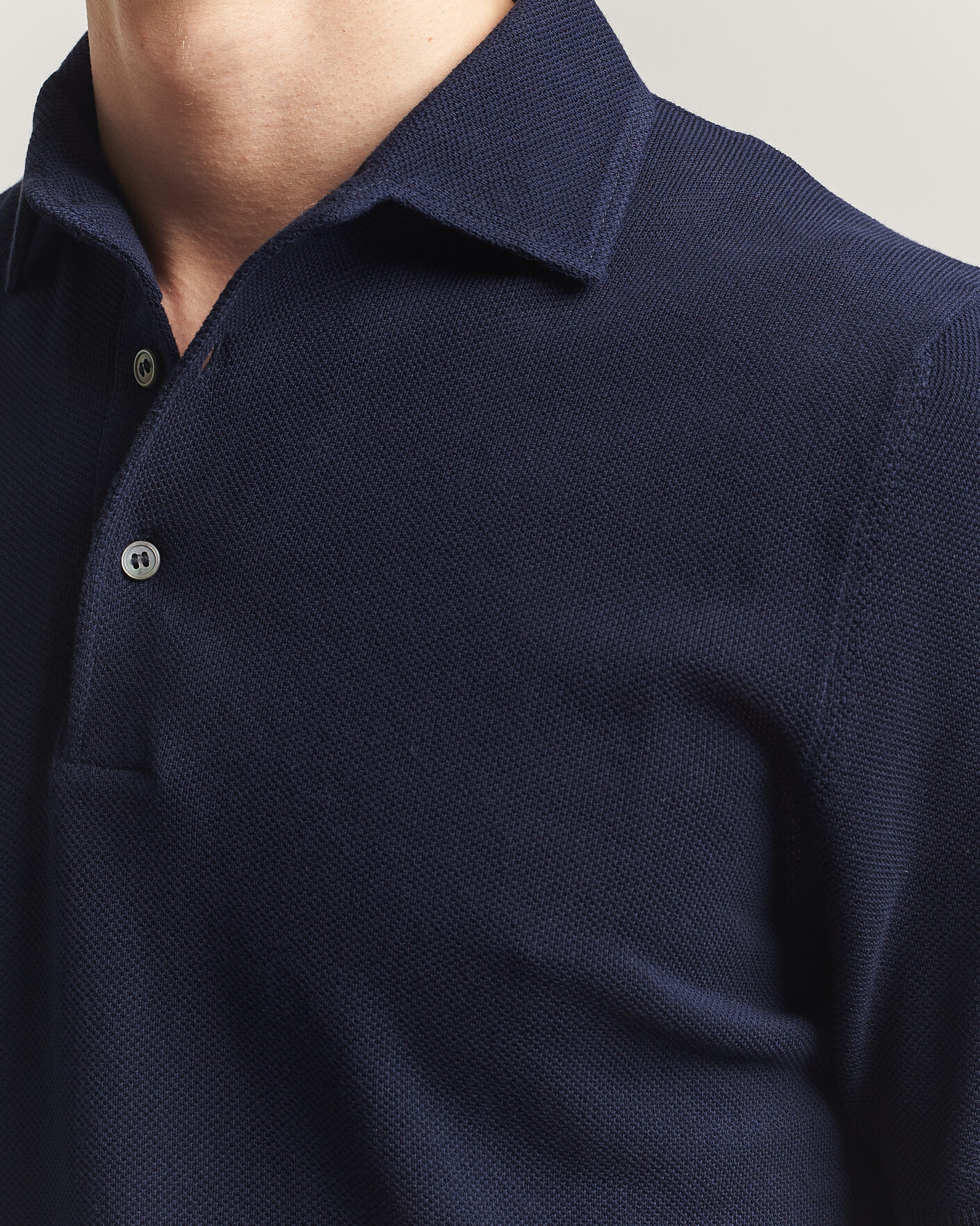 Herren | Poloshirts | Gran Sasso | Structured Cotton Polo Navy
