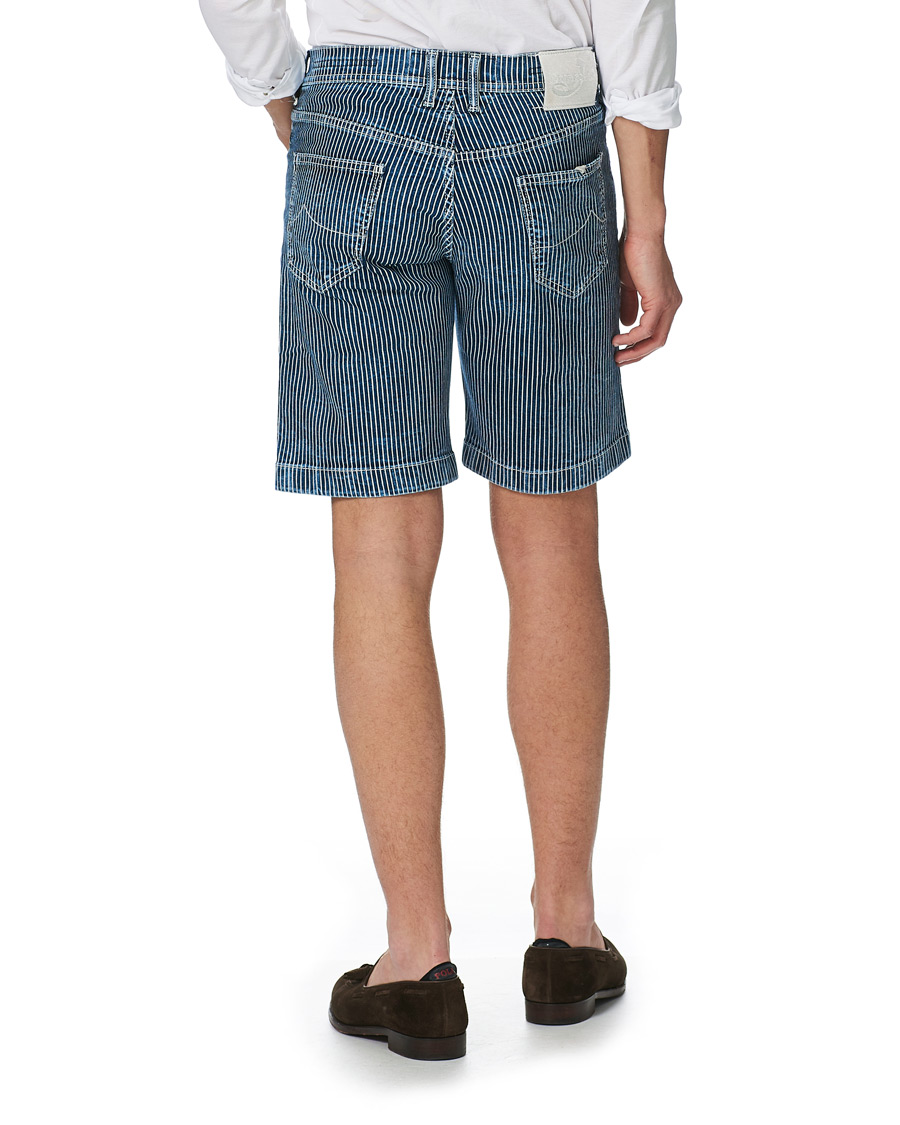 Herren | Shorts | Jacob Cohën | 6636 Striped Jeans Shorts Blue/White