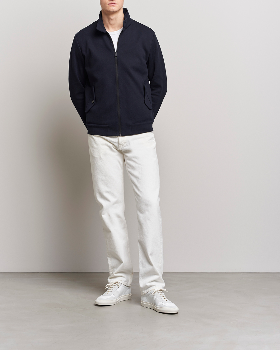 Herren | Jacken | Harris Wharf London | Loro Piana Cavalry Twill Harrington Jacket Dark Blue