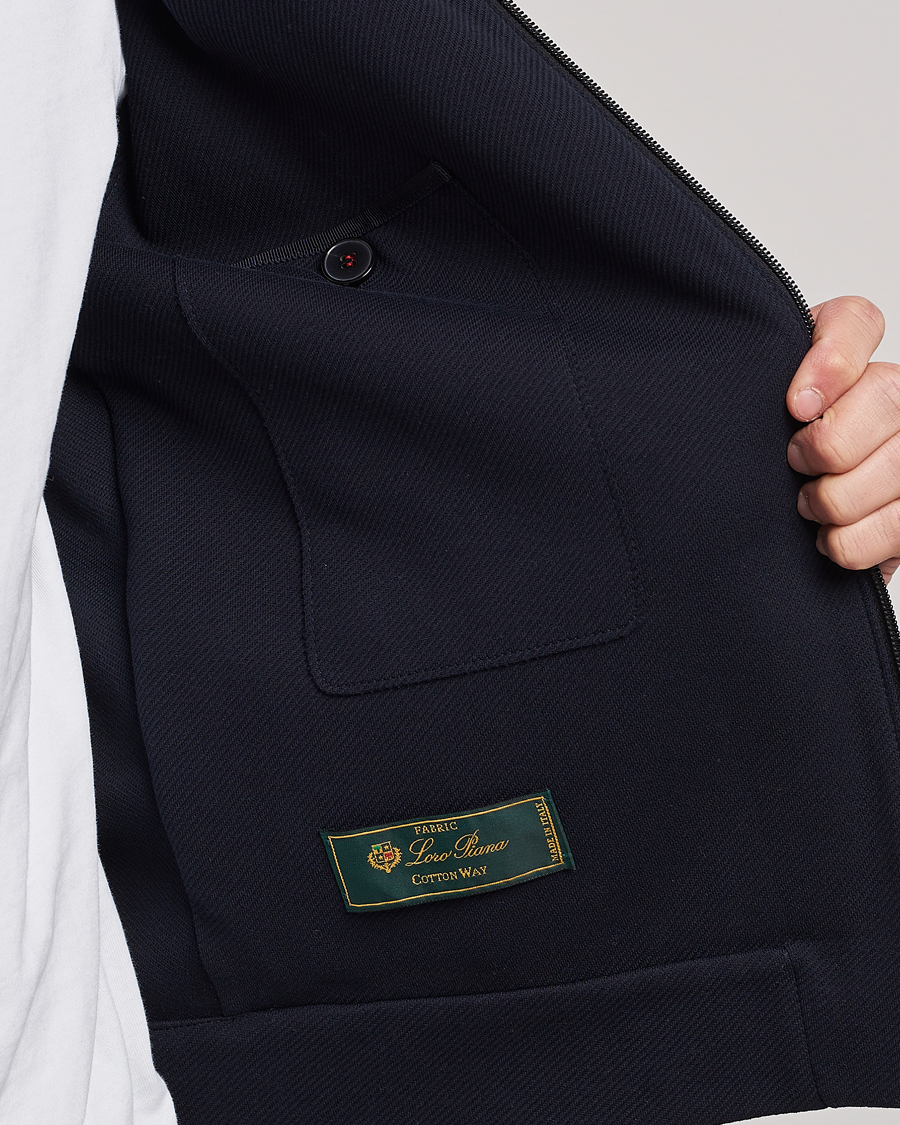 Herren | Jacken | Harris Wharf London | Loro Piana Cavalry Twill Harrington Jacket Dark Blue