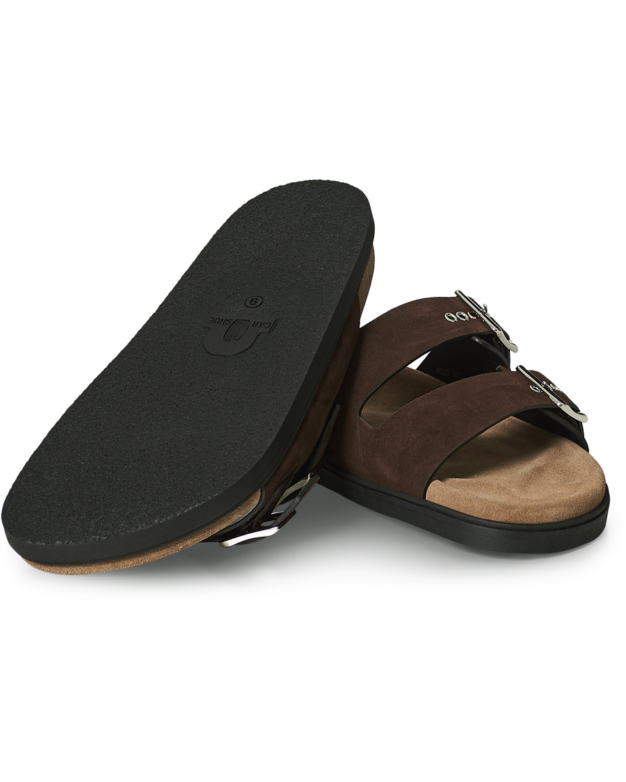 Herren | Car Shoe Sandal Dark Brown Suede | Car Shoe | Sandal Dark Brown Suede