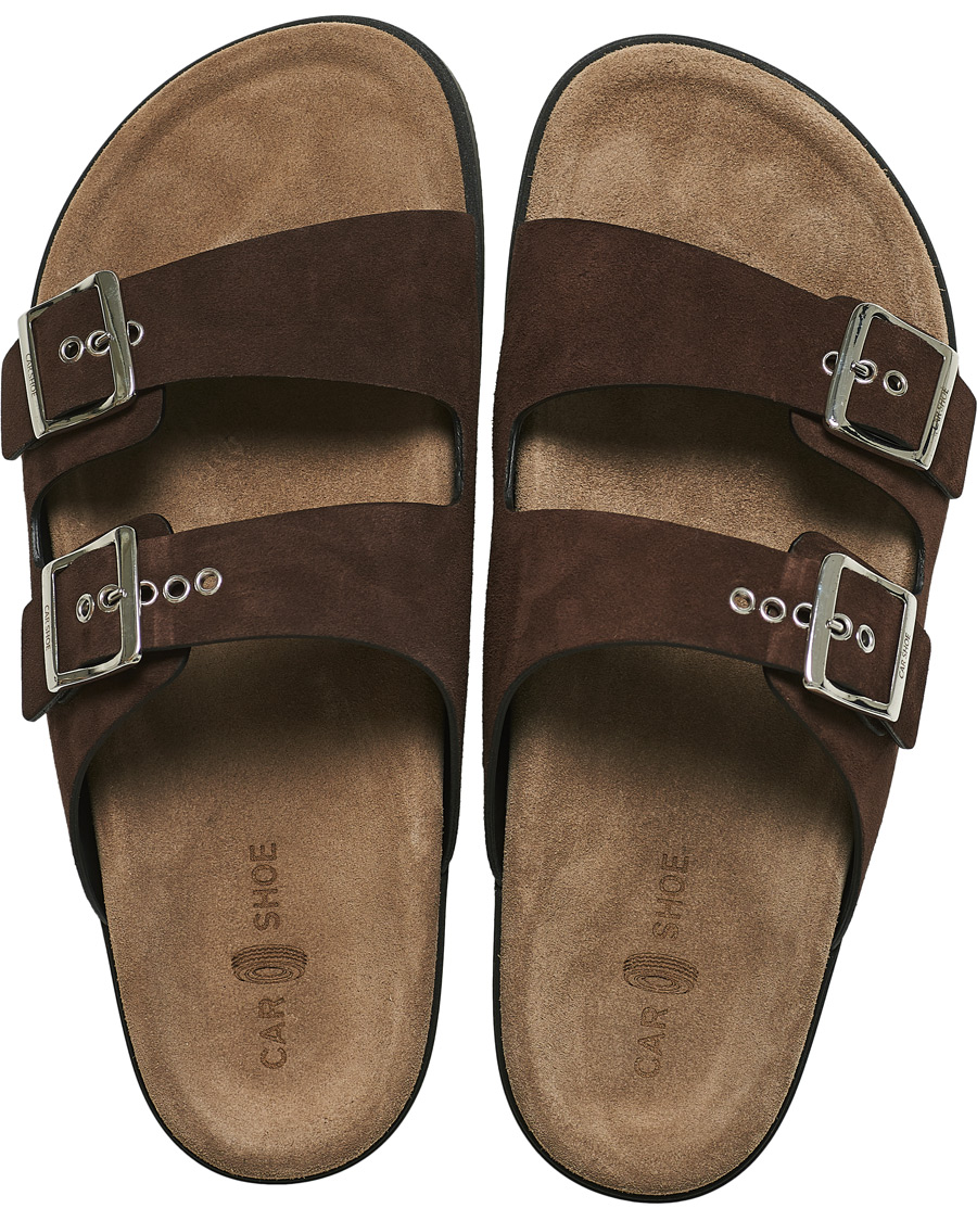 Herren | Car Shoe Sandal Dark Brown Suede | Car Shoe | Sandal Dark Brown Suede