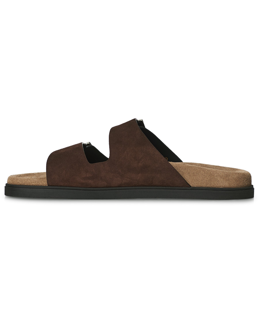 Herren | Car Shoe Sandal Dark Brown Suede | Car Shoe | Sandal Dark Brown Suede