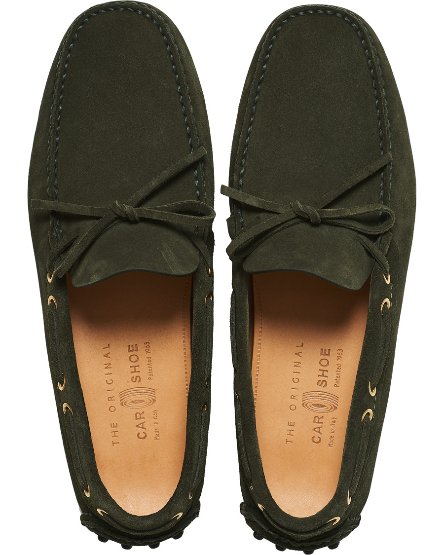 Herren | Car Shoe Driver Moccasin Dark Green Suede | Car Shoe | Driver Moccasin Dark Green Suede