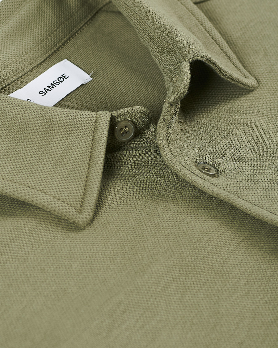 Herren | Pullover | Samsøe Samsøe | Samsøe & Samsøe Abuto Cotton Piquet Shirt Deep Lichen Green