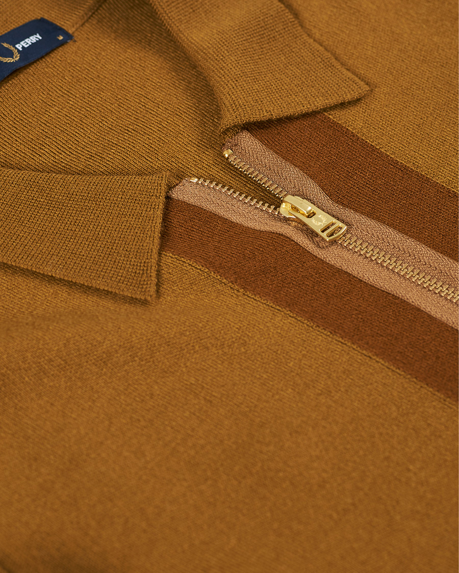 Herren | Pullover | Fred Perry | Zip Through Cardigan Dark Caramel