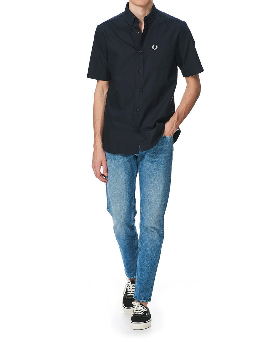 Herren | Hemden | Fred Perry | Short Sleeve Oxford Shirt Navy