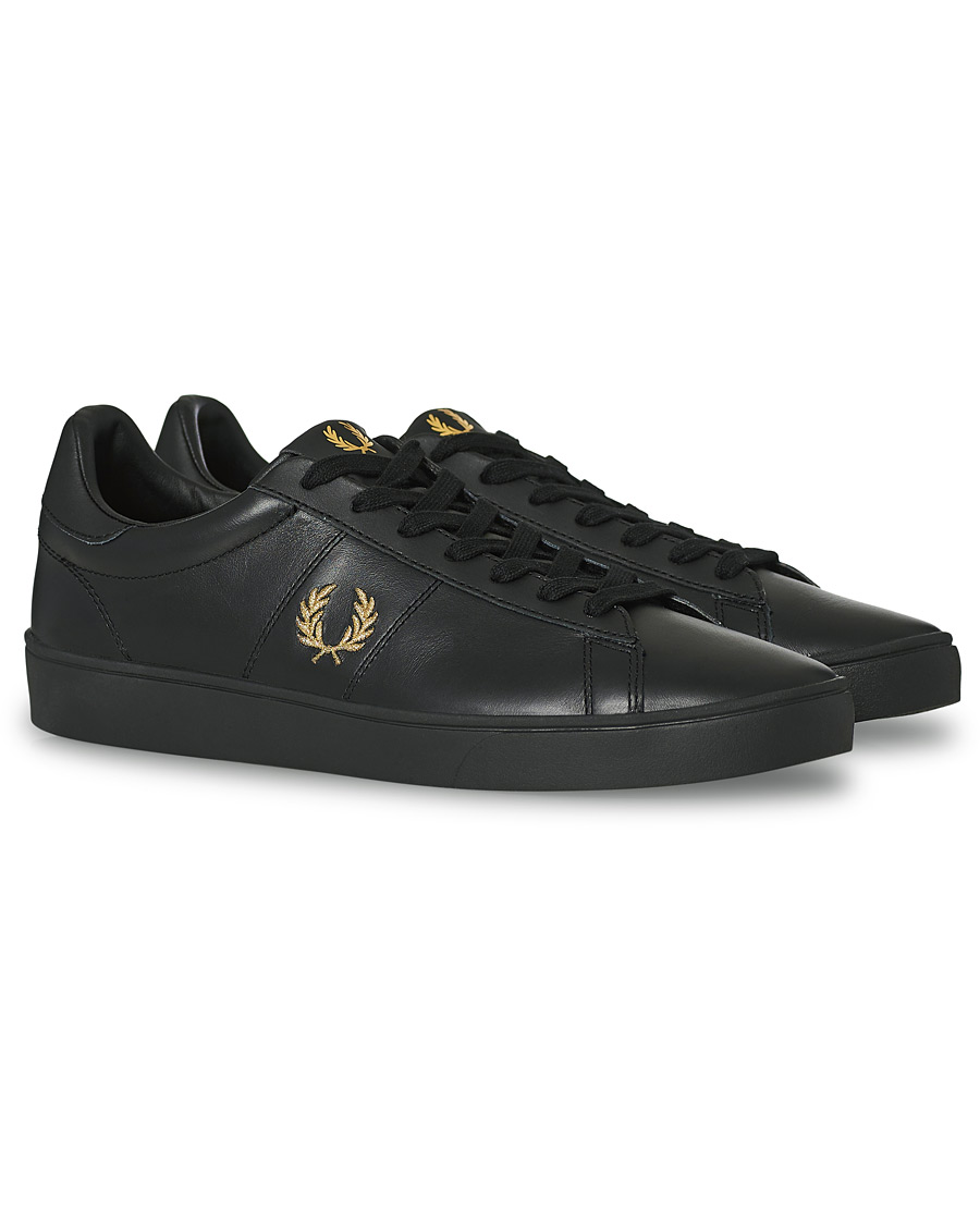 Herren | Fred Perry Spencer Leather Sneaker Black/Gold | Fred Perry | Spencer Leather Sneaker Black/Gold