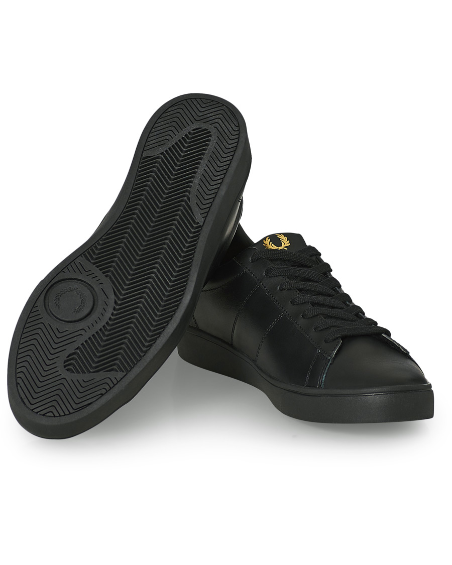 Herren | Fred Perry Spencer Leather Sneaker Black/Gold | Fred Perry | Spencer Leather Sneaker Black/Gold