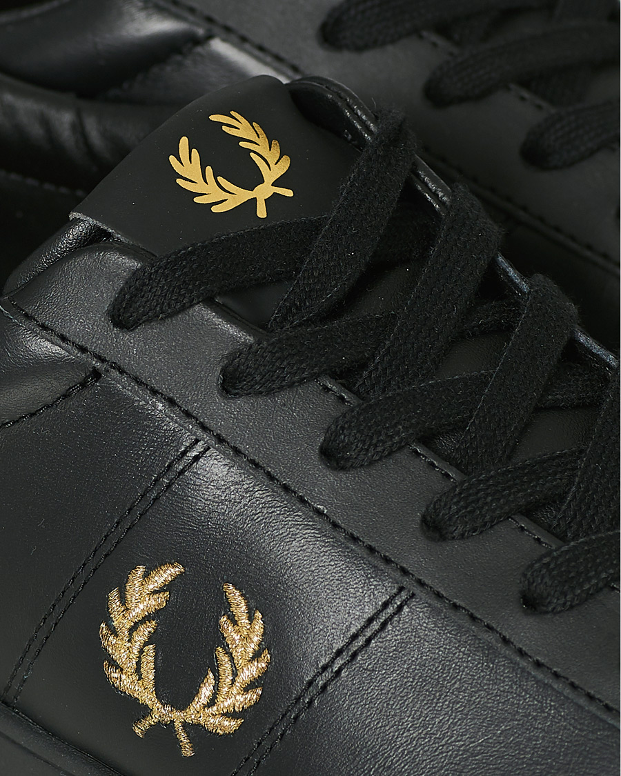Herren | Fred Perry Spencer Leather Sneaker Black/Gold | Fred Perry | Spencer Leather Sneaker Black/Gold
