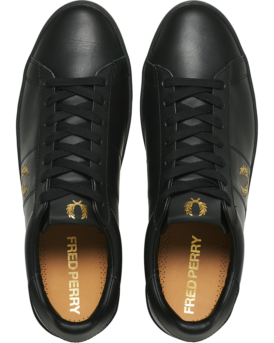 Herren | Fred Perry Spencer Leather Sneaker Black/Gold | Fred Perry | Spencer Leather Sneaker Black/Gold
