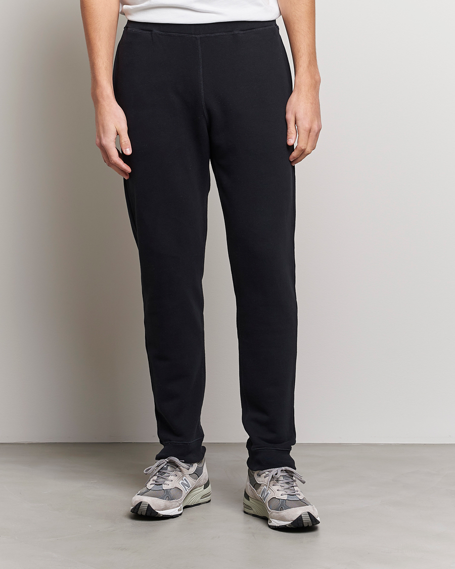 Herren |  | Sunspel | Cotton Loopback Track Pants Black