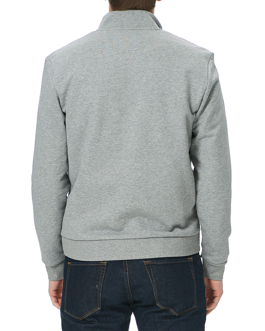 Herren | Pullover | Hackett | Hybird Quilted Zip Sweat Grey Marl