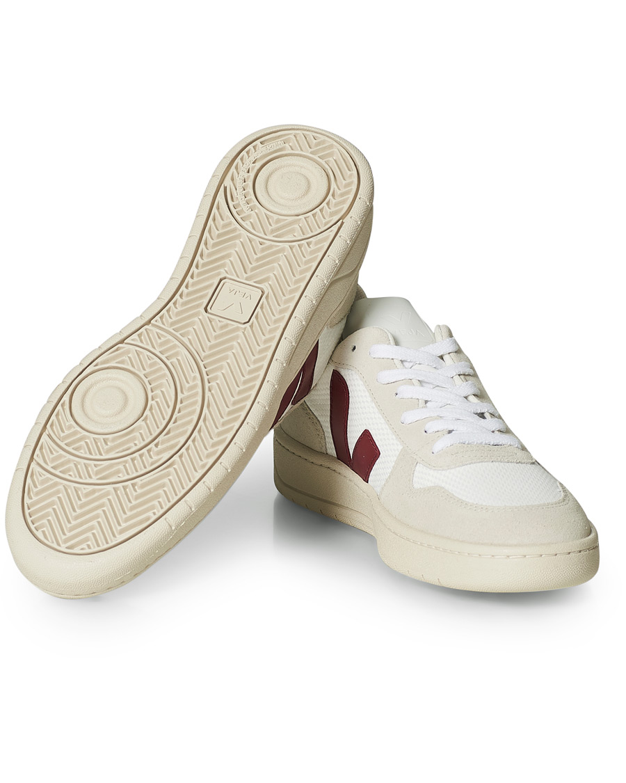 Herren | Veja V-10 Mesh Sneaker White/Natural Marsala | Veja | V-10 Mesh Sneaker White/Natural Marsala