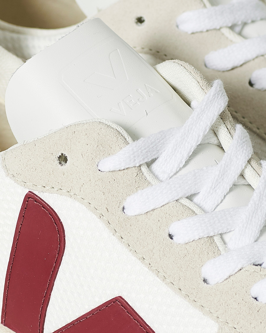 Herren | Veja V-10 Mesh Sneaker White/Natural Marsala | Veja | V-10 Mesh Sneaker White/Natural Marsala