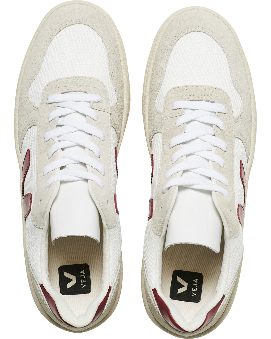 Herren | Veja V-10 Mesh Sneaker White/Natural Marsala | Veja | V-10 Mesh Sneaker White/Natural Marsala