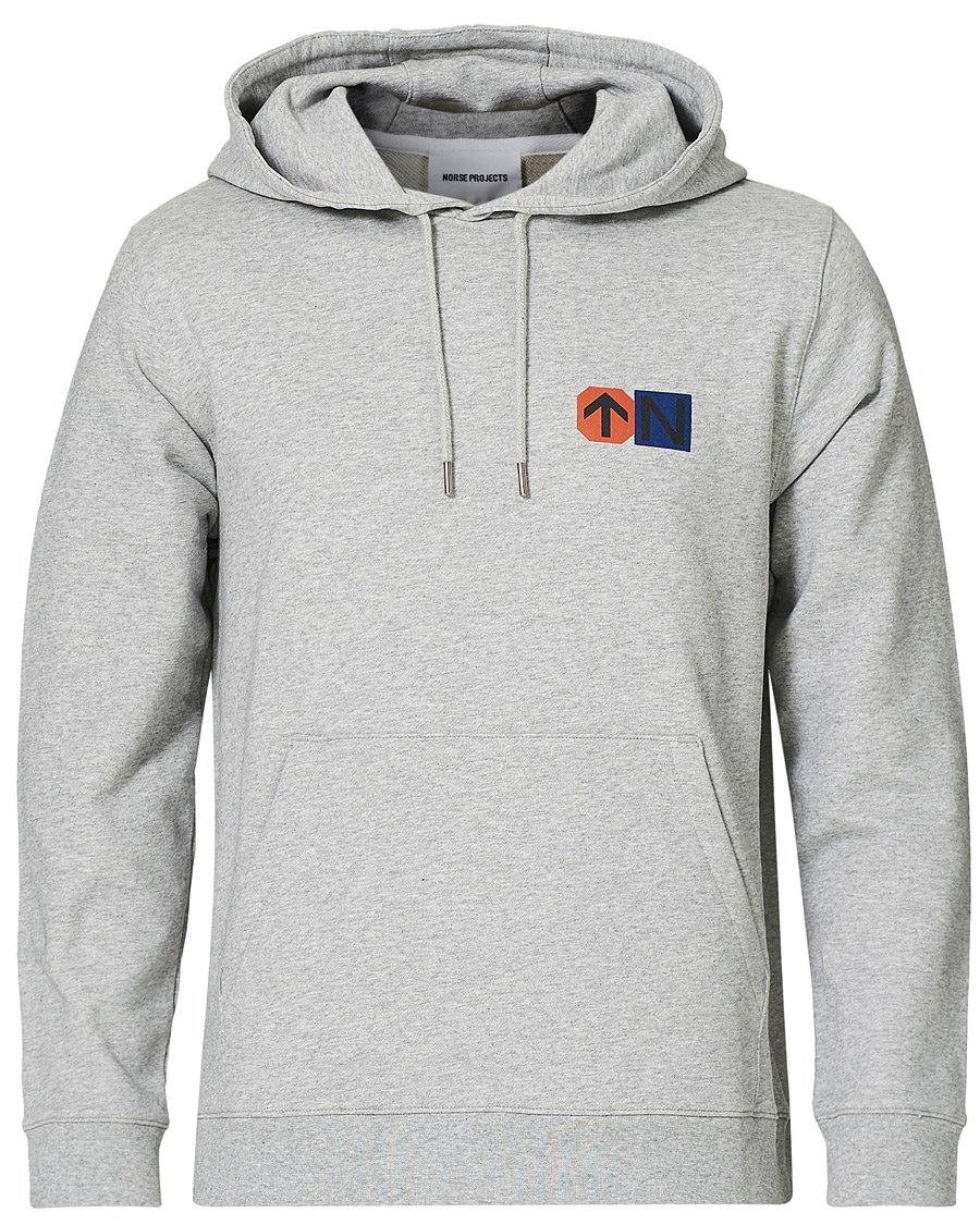 Herren | Pullover | Norse Projects | Vagn Colab Logo Hood Light Grey Mel