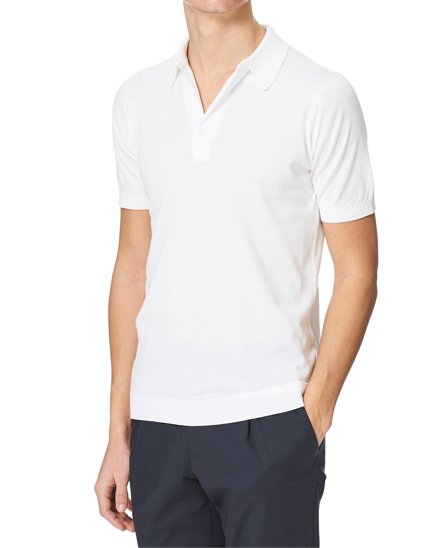 Herren | Poloshirts | John Smedley | Adrian Slim Fit Sea Island Polo White